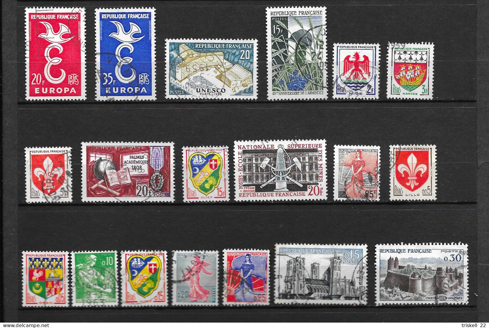 Lot De 66 Timbres Oblitérés Entre N° 1074 & 1360 ( Année 1956-62 ) - Verzamelingen