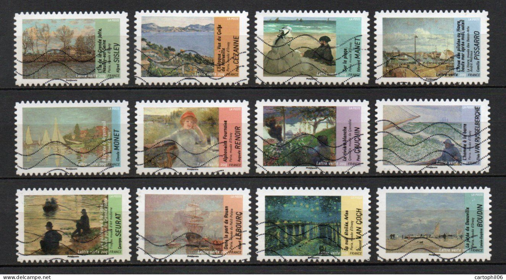 - FRANCE Adhésifs N° 825/36 Oblitérés - Série Complète AVANT ET APRÈS L'IMPRESSIONNISME 2013 (12 Timbres) - - Oblitérés