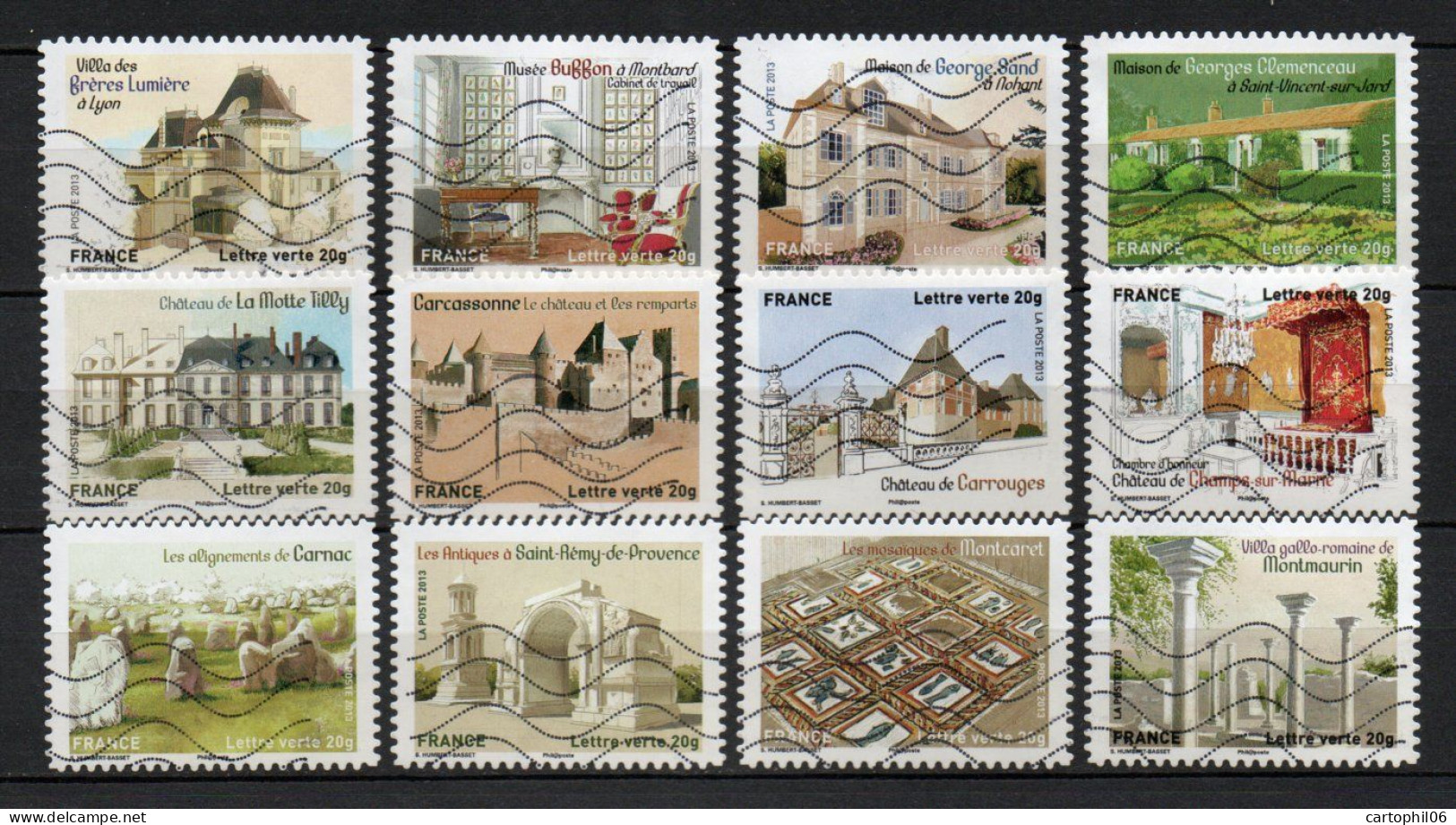 - FRANCE Adhésifs N° 865/76 Oblitérés - Série Complète PATRIMOINE DE FRANCE 2013 (12 Timbres) - - Used Stamps