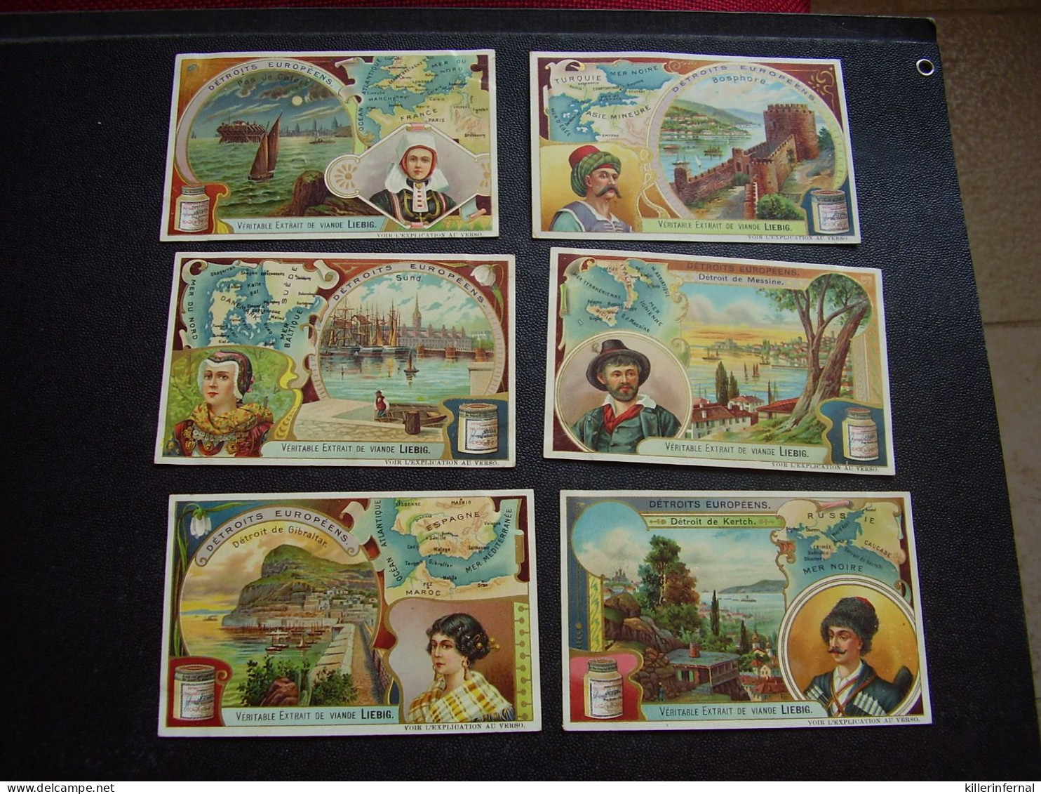 Original Old Cards Chromos Liebig S 867 FR Détroits Européens Complet + Rare Bouteilles Et Flacons - Liebig
