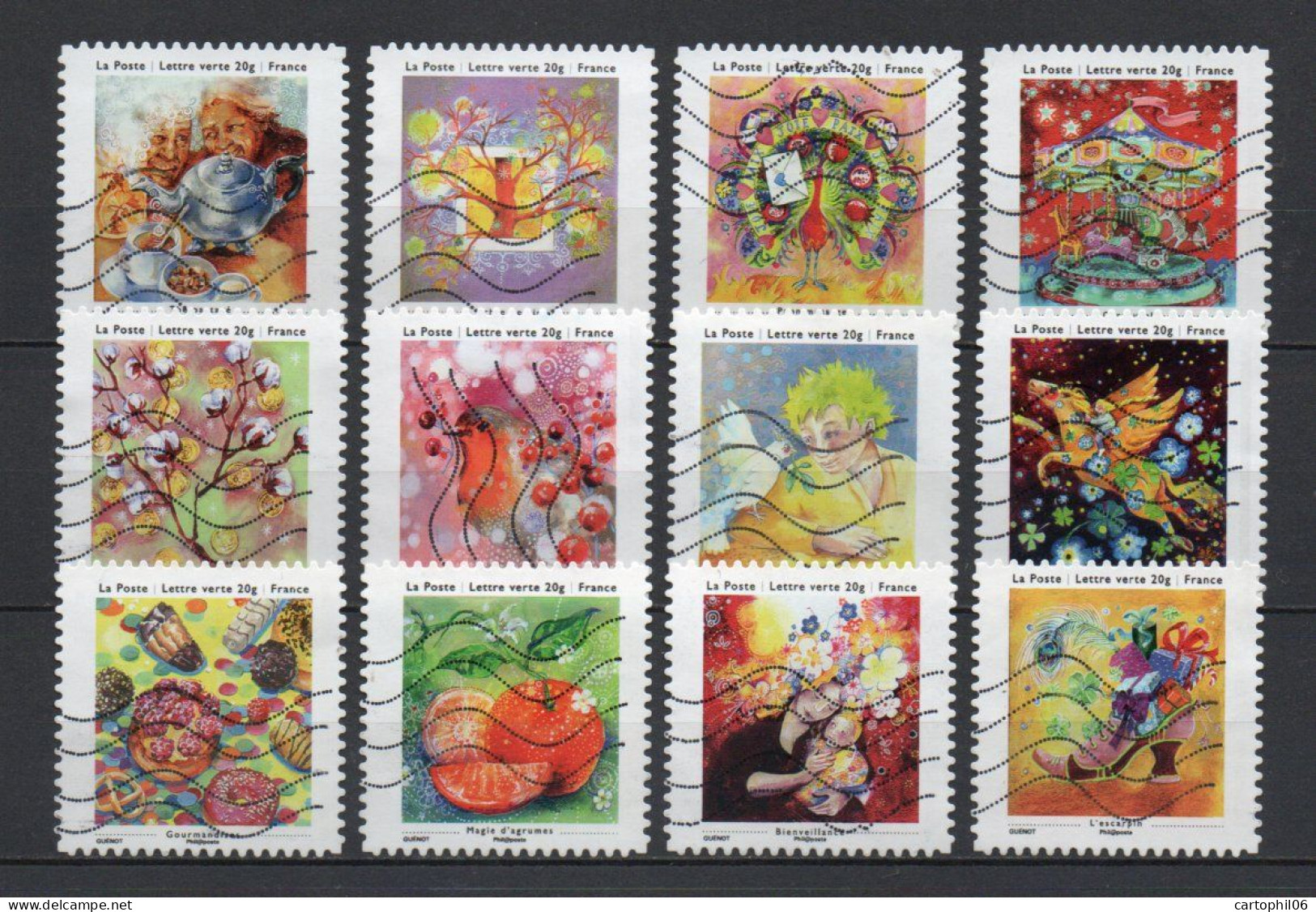 - FRANCE Adhésifs N° 901/12 Oblitérés - Série Complète LES PETITS BONHEURS 2013 (12 Timbres) - - Used Stamps