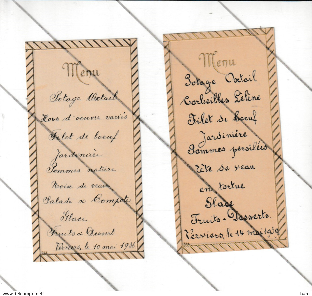 MENU - Lot De 7 Pièces De 1920 à 1939 - Famille NAWAY - Battice, Thimister, Verviers ( B374 ) - Menus