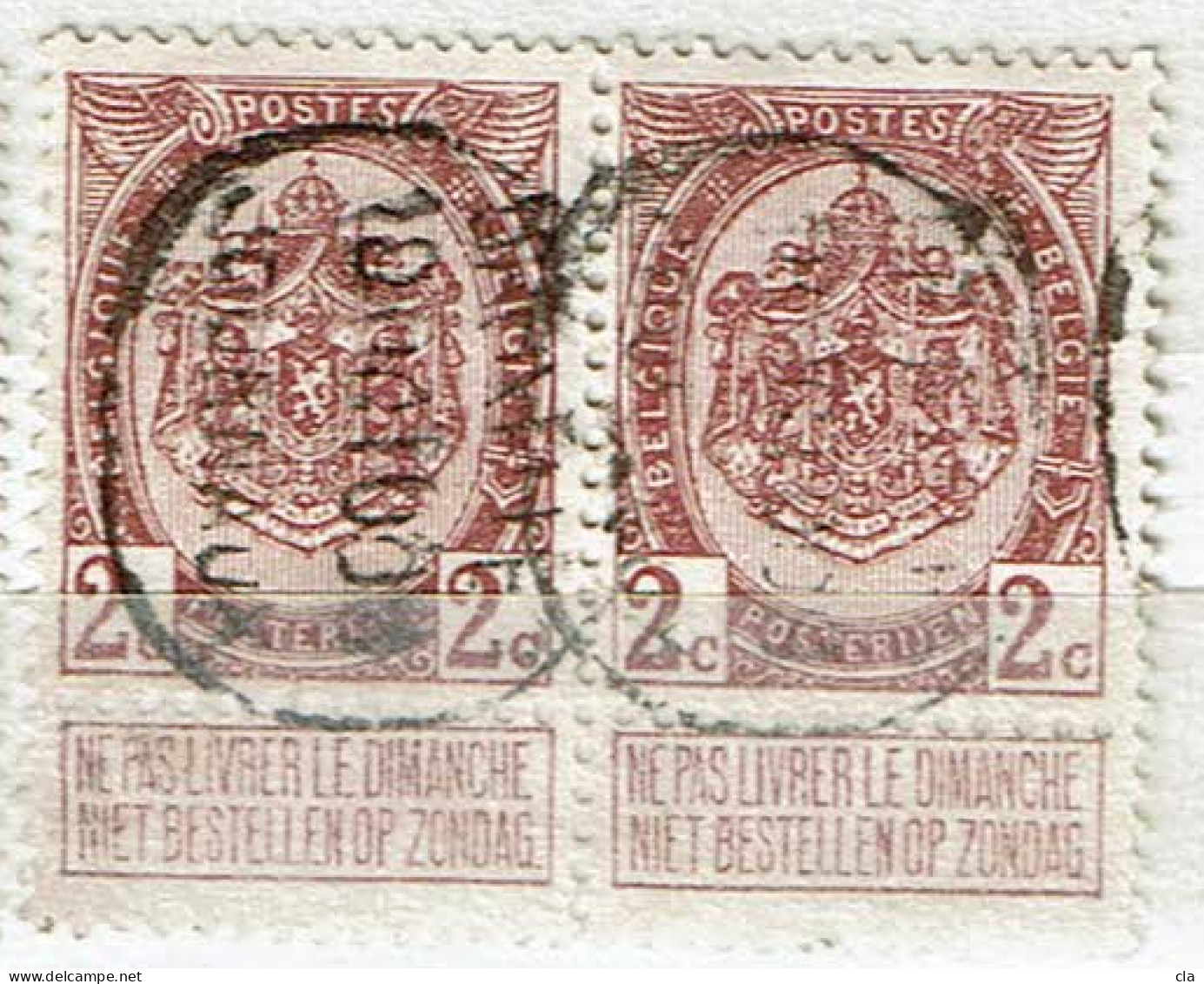 82  Paire  Obl  Journaux - 1893-1907 Wappen