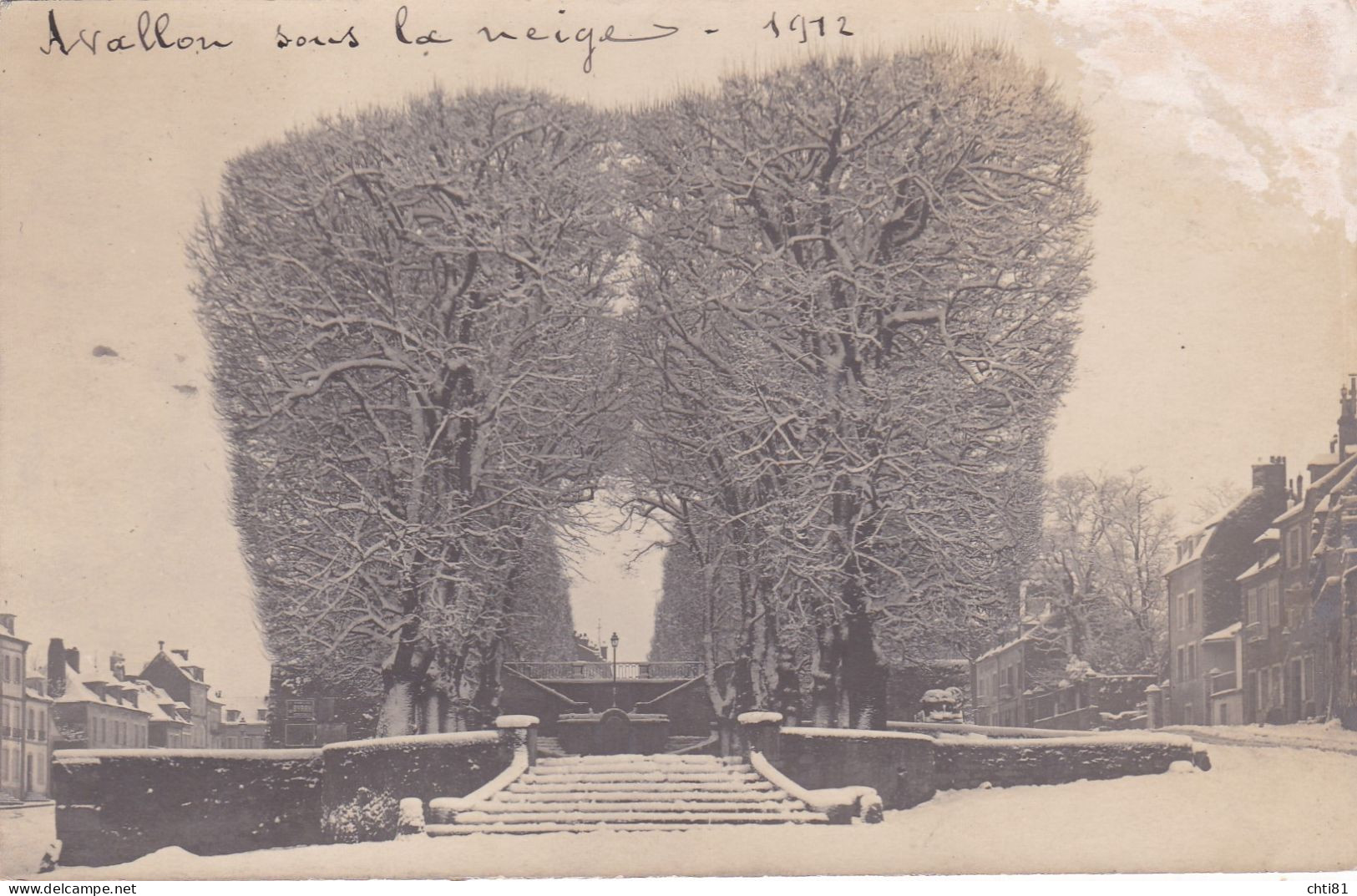 DEP89.........CARTE PHOTO AVALLON SOUS LA NEIGE 1912 - Avallon