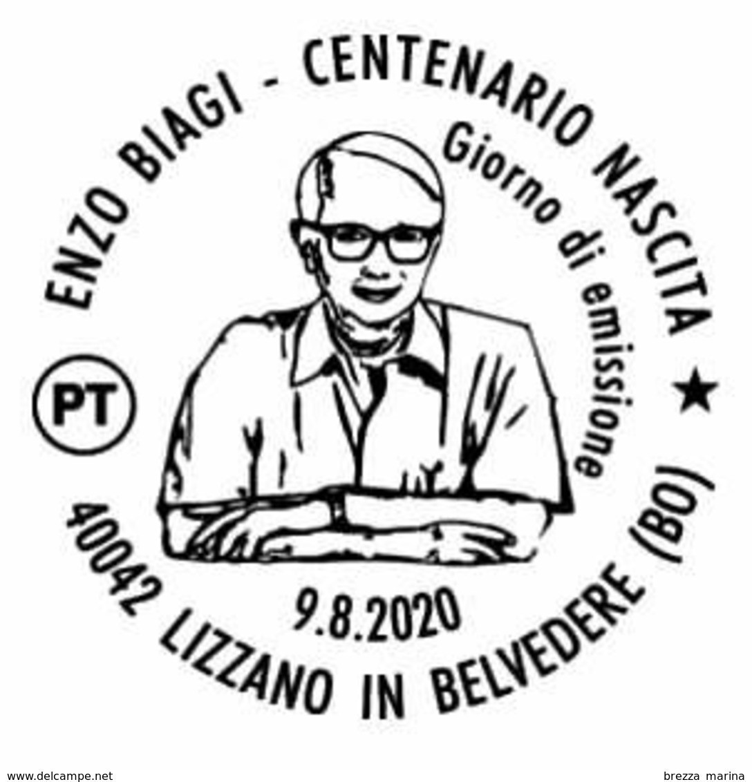 ITALIA - Usato - 2020 - 100 Anni Della Nascita Di Enzo Biagi – Ritratto - B - 2011-20: Afgestempeld