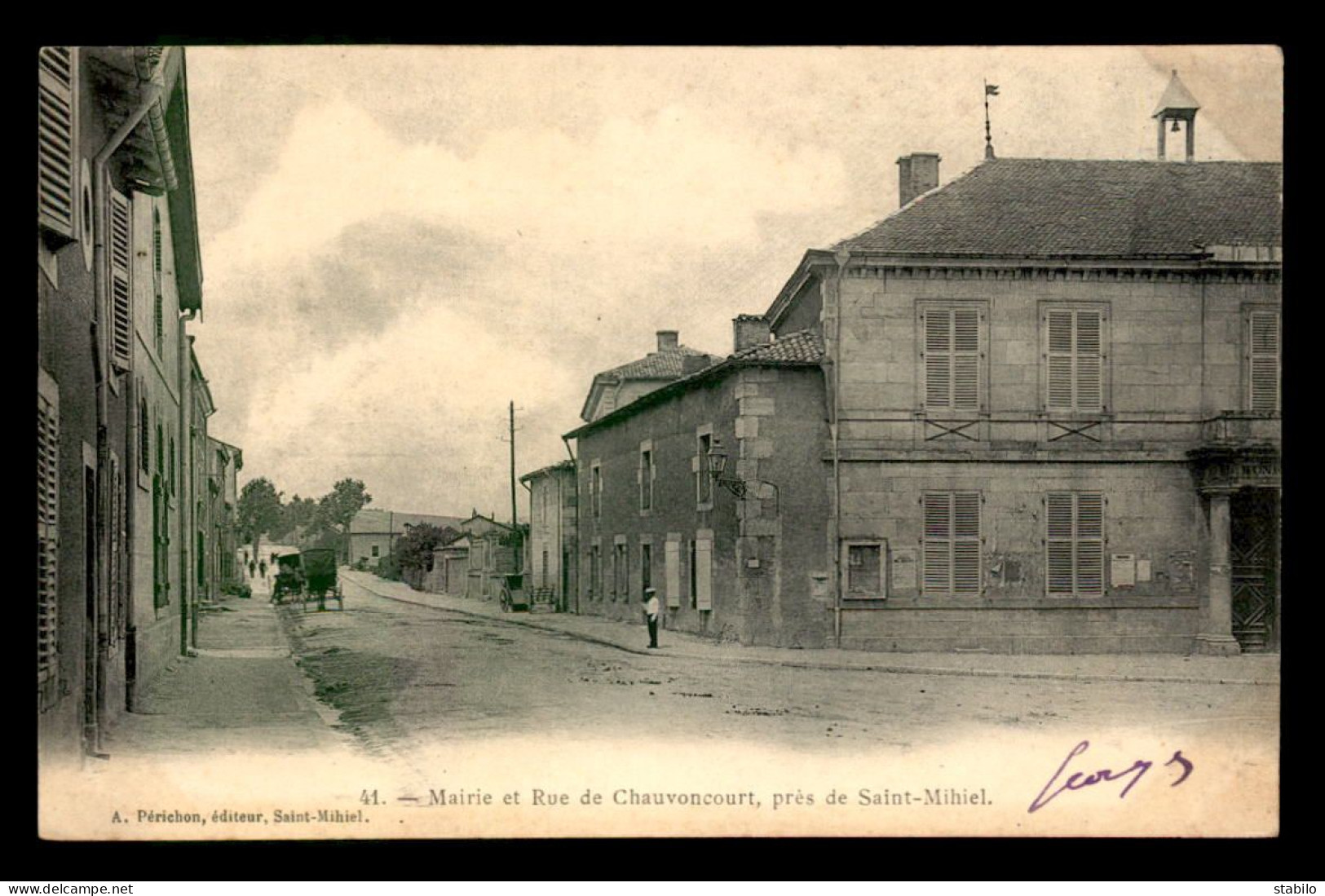 55 - CHAUVONCOURT - LA MAIRIE ET RUE - EDITEUR A. PERICHON - Other & Unclassified