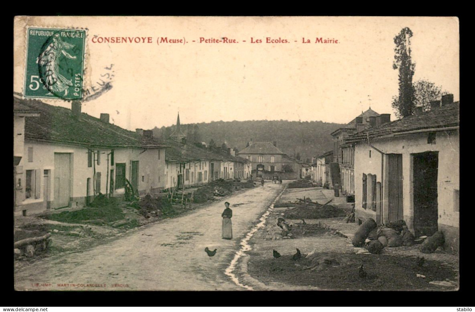 55 - CONSENVOYE - PETITE RUE - LES ECOLES - LA MAIRIE - EDITEUR MARTIN-COLARDELLE - Sonstige & Ohne Zuordnung