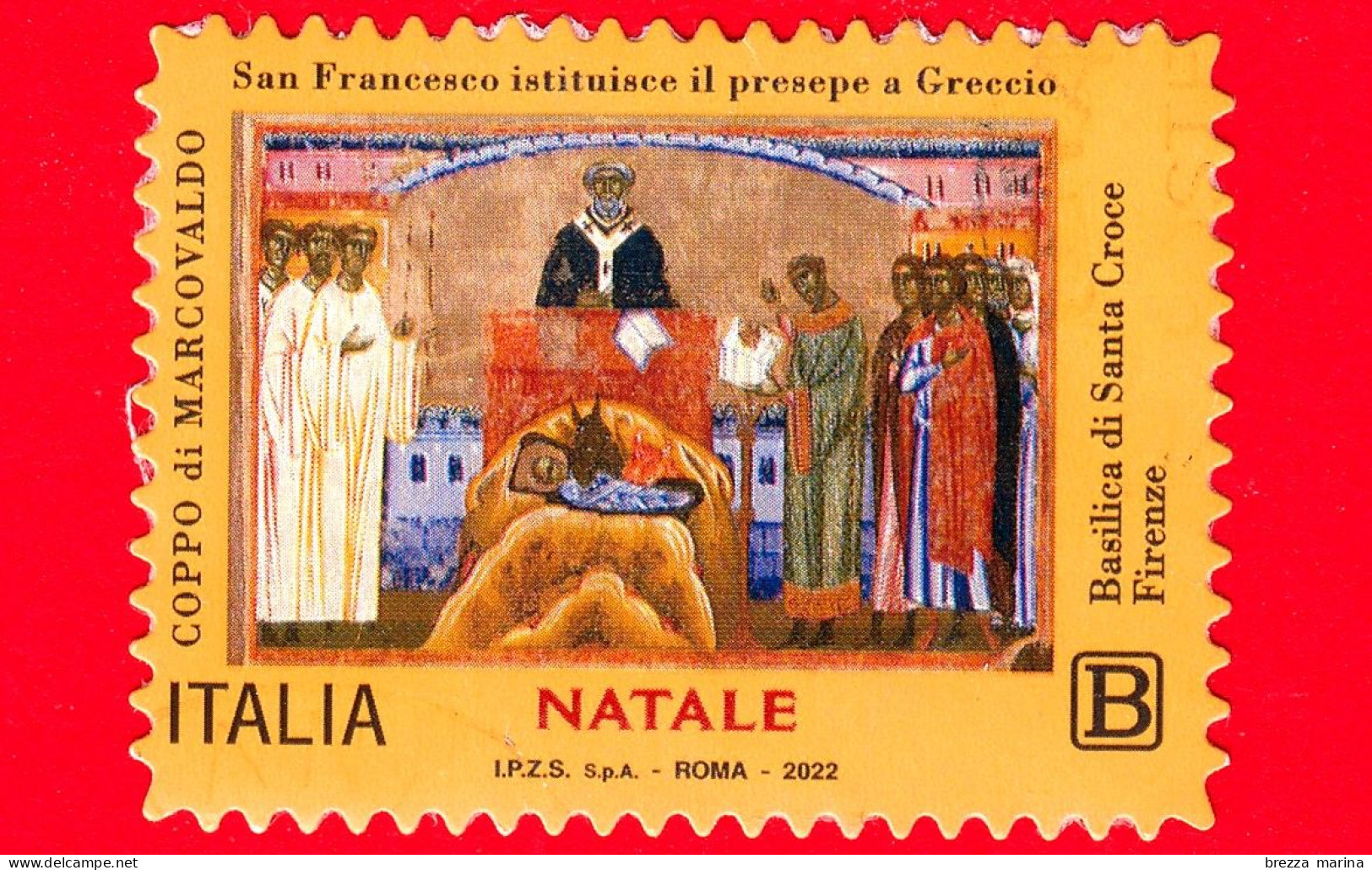 ITALIA - Usato - 2022 - Natale - S. Francesco Istituisce Il Presepe A Greccio - Coppo Di Marcovaldo - B - 2021-...: Oblitérés