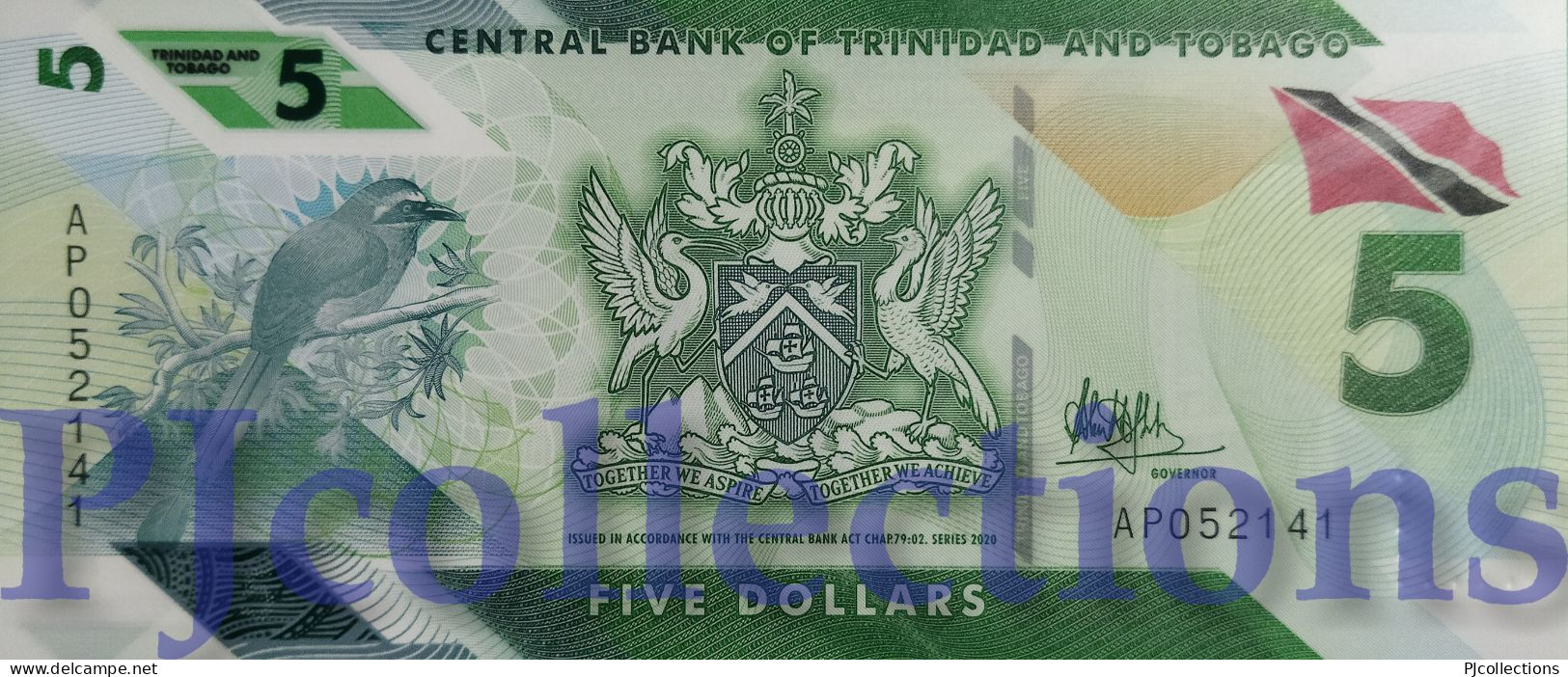 TRINIDAD & TOBAGO 5 DOLLARS 2020 PICK 61 POLYMER UNC - Trinidad & Tobago