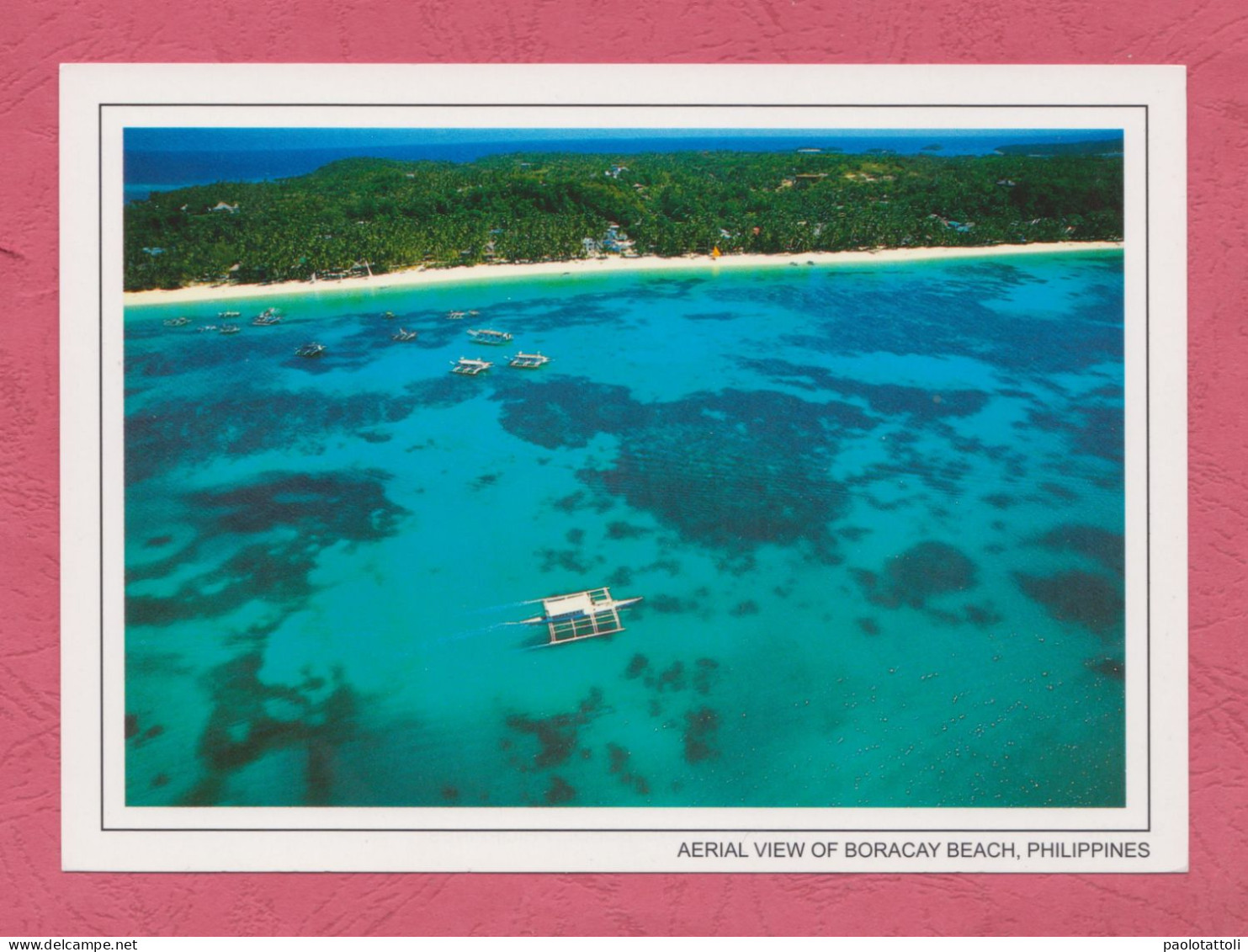 Aerial View Of Boracay Bech- Large Size, Divided Back, Photographer Kevin Hamdorf, New. - Filipinas