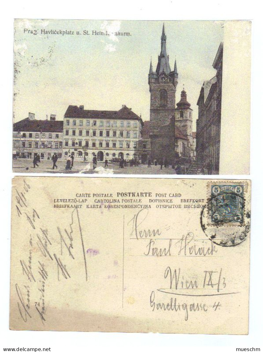 Österreich, 1906, Bunte AK Von Prag, Frankiert Mit MiNr.108 (11814E) - Czech Republic