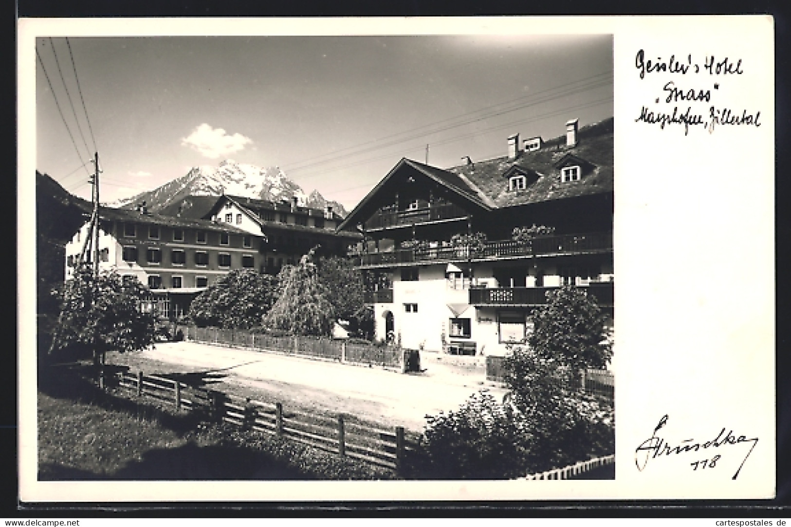 AK Mayrhofen /Zillertal, Strassenpartie Mit Hotel Geisler  - Sonstige & Ohne Zuordnung