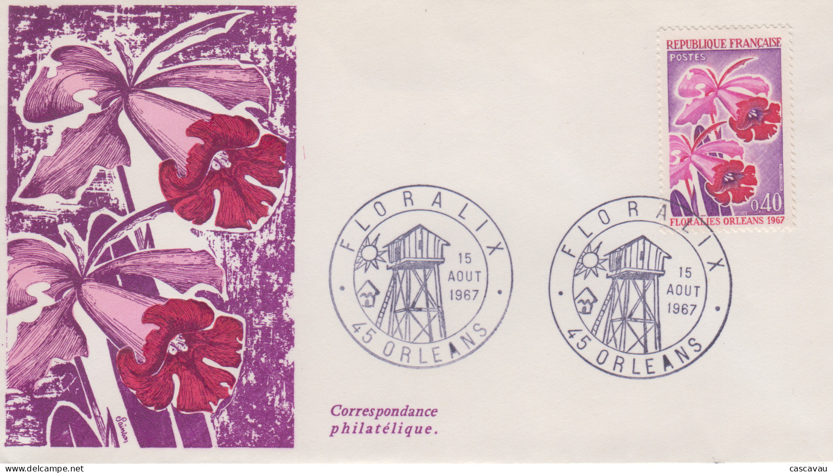 Enveloppe    FRANCE   FLORALIX    Floralies  Internationales   ORLEANS   1967 - Cachets Commémoratifs