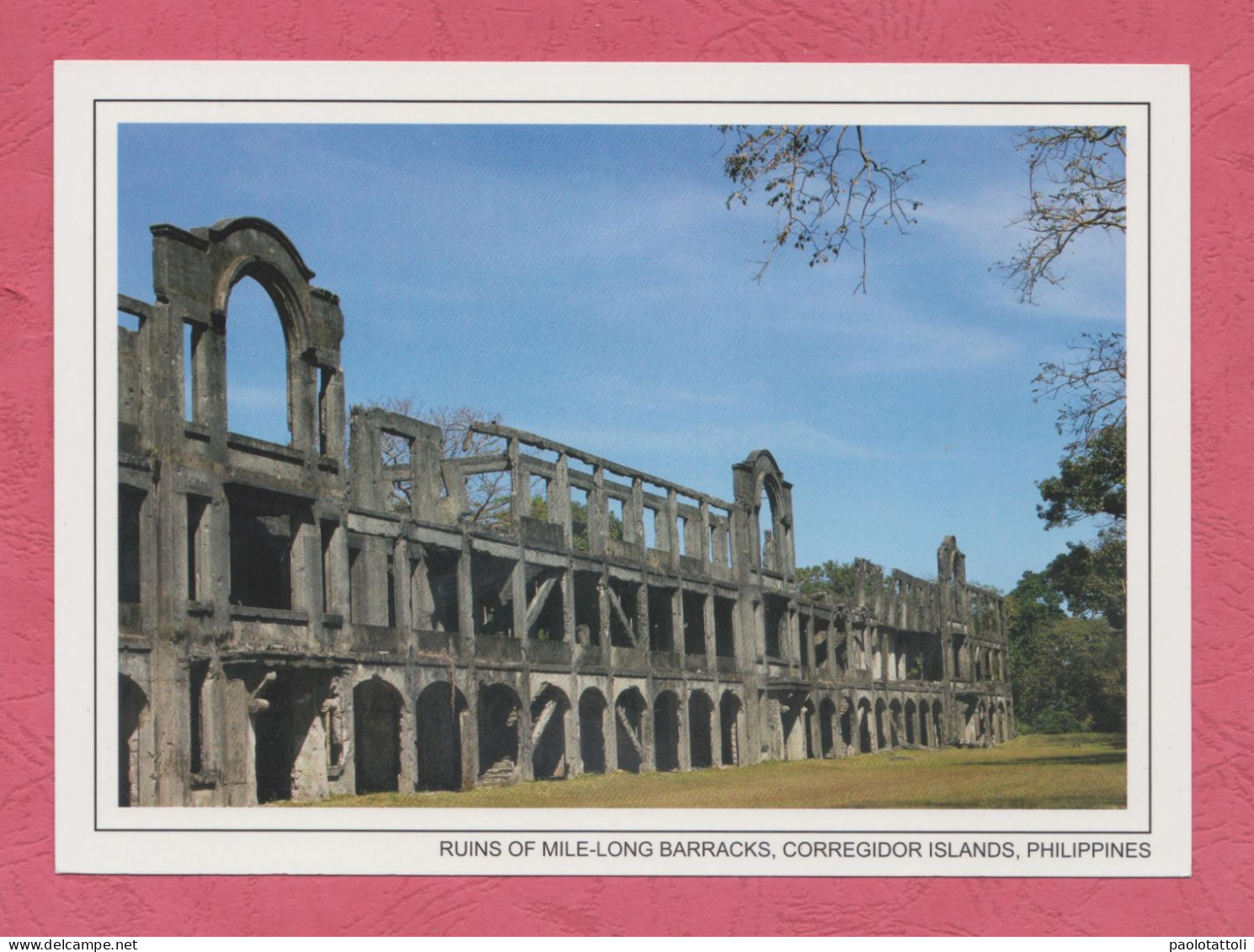 Corregidor Islands. Ruins Of Mile Long Barracks- Large Size, Divided Back, Phoitographer Roland Weiss, New. - Philippines