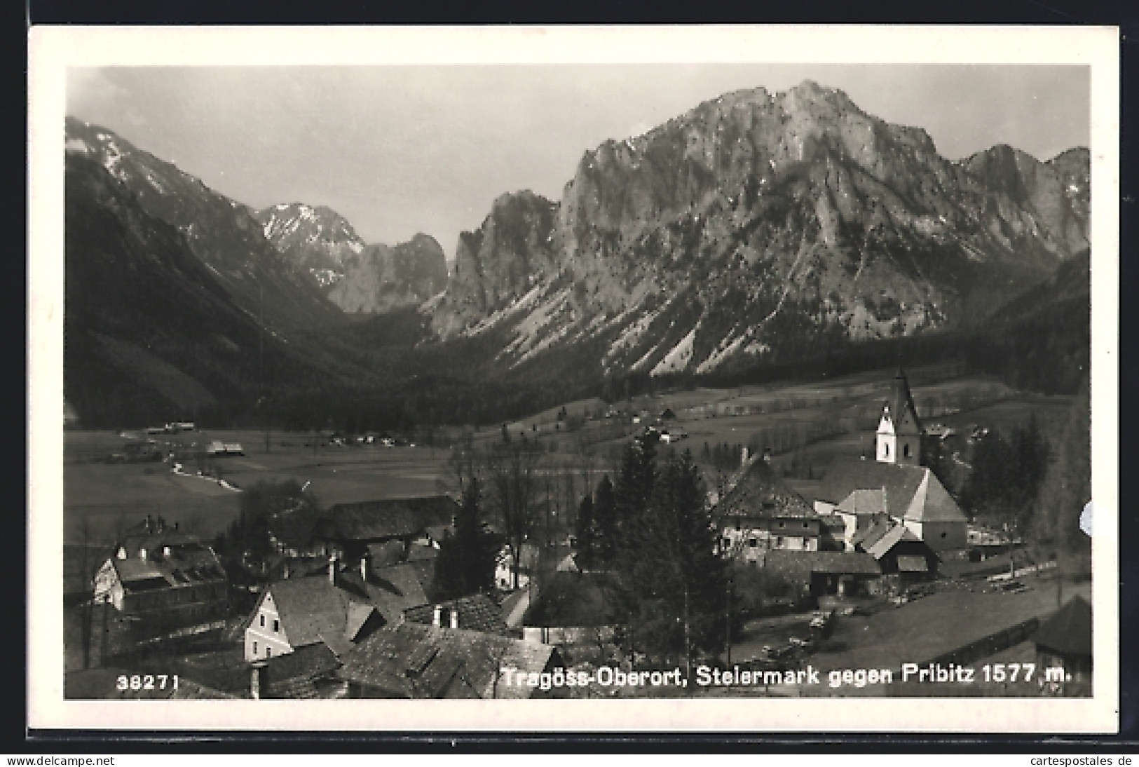 AK Tragöss-Oberort, Teilansicht Mit Kirche Gegen Pribitz  - Andere & Zonder Classificatie