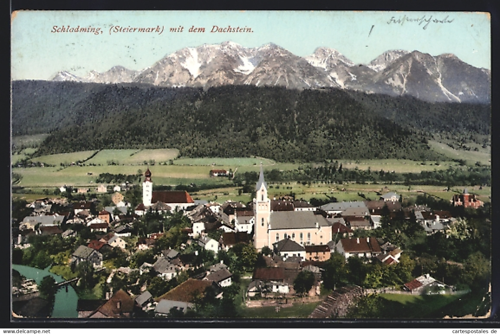 AK Schladming, Ortschaft Mit Dem Dachstein  - Autres & Non Classés