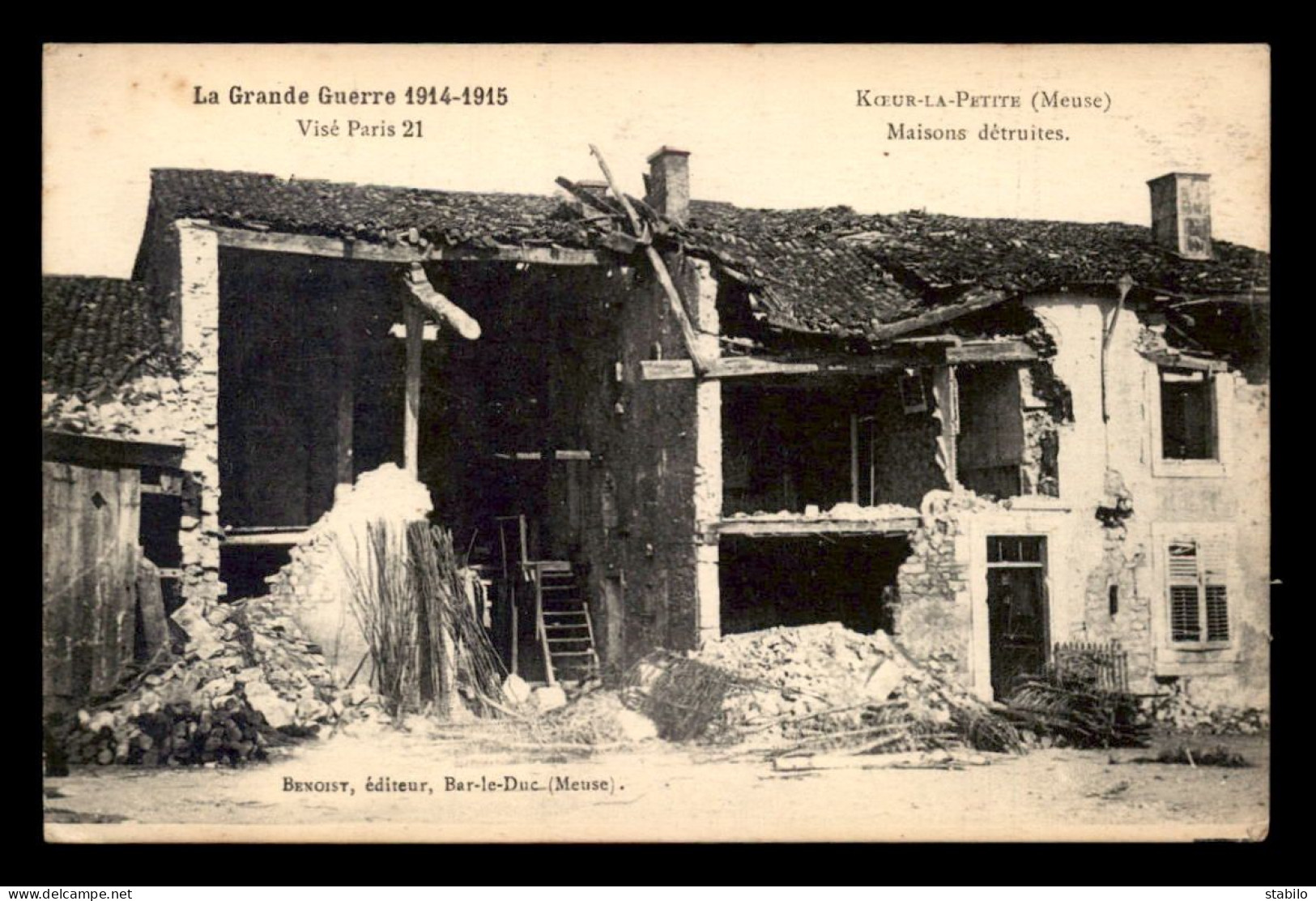 55 - KOEUR-LA-PETITE - MAISON DETRUITE - EDITEUR BENOIST - Andere & Zonder Classificatie