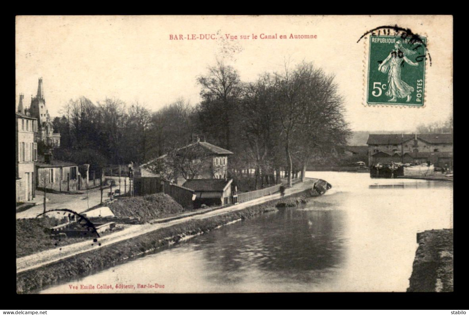55 - BAR-LE-DUC - VUE SUR LE CANAL EN AUTOMNE - PENICHE - EDITEUR COLLOT - Bar Le Duc