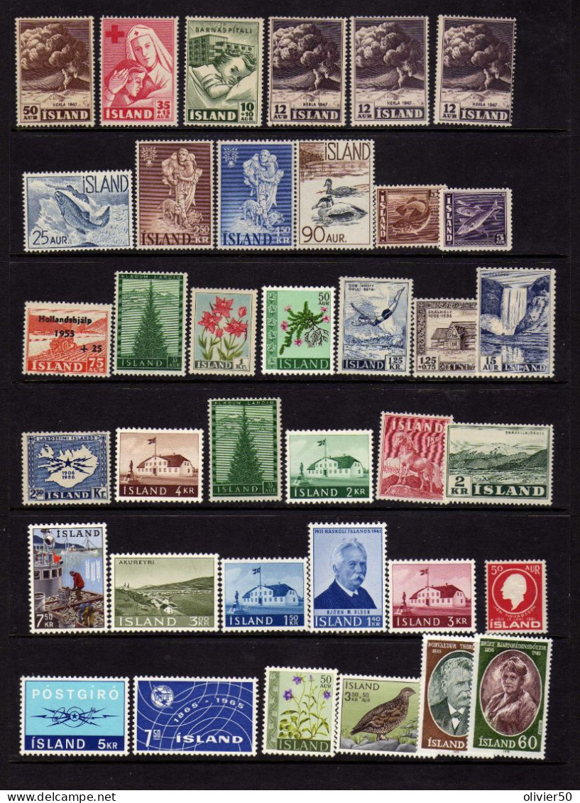 Islande -  Sites - Celebrites -  Faune - Neufs**/* - Quelques Sans Gomme - Unused Stamps