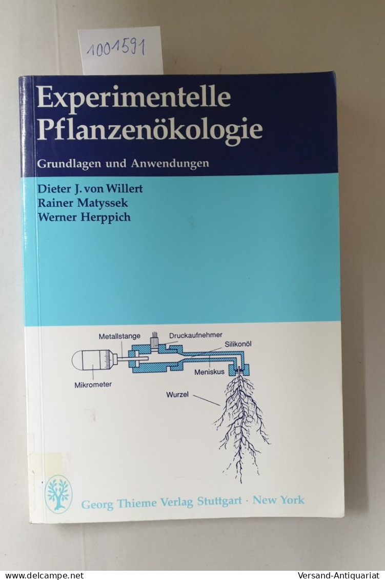 Experimentelle Pflanzenökologie : Grundlagen Und Anwendungen ; 33 Tabellen. - Sonstige & Ohne Zuordnung