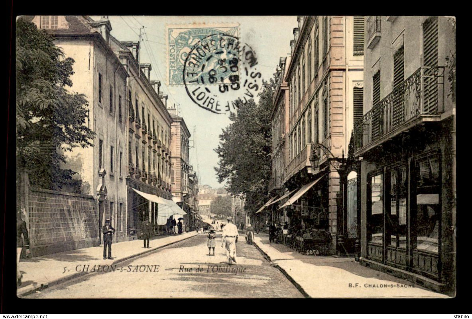 71 - CHALON-SUR-SAONE - RUE DE L'OBELISQUE - CARTE COLORISEE - Chalon Sur Saone