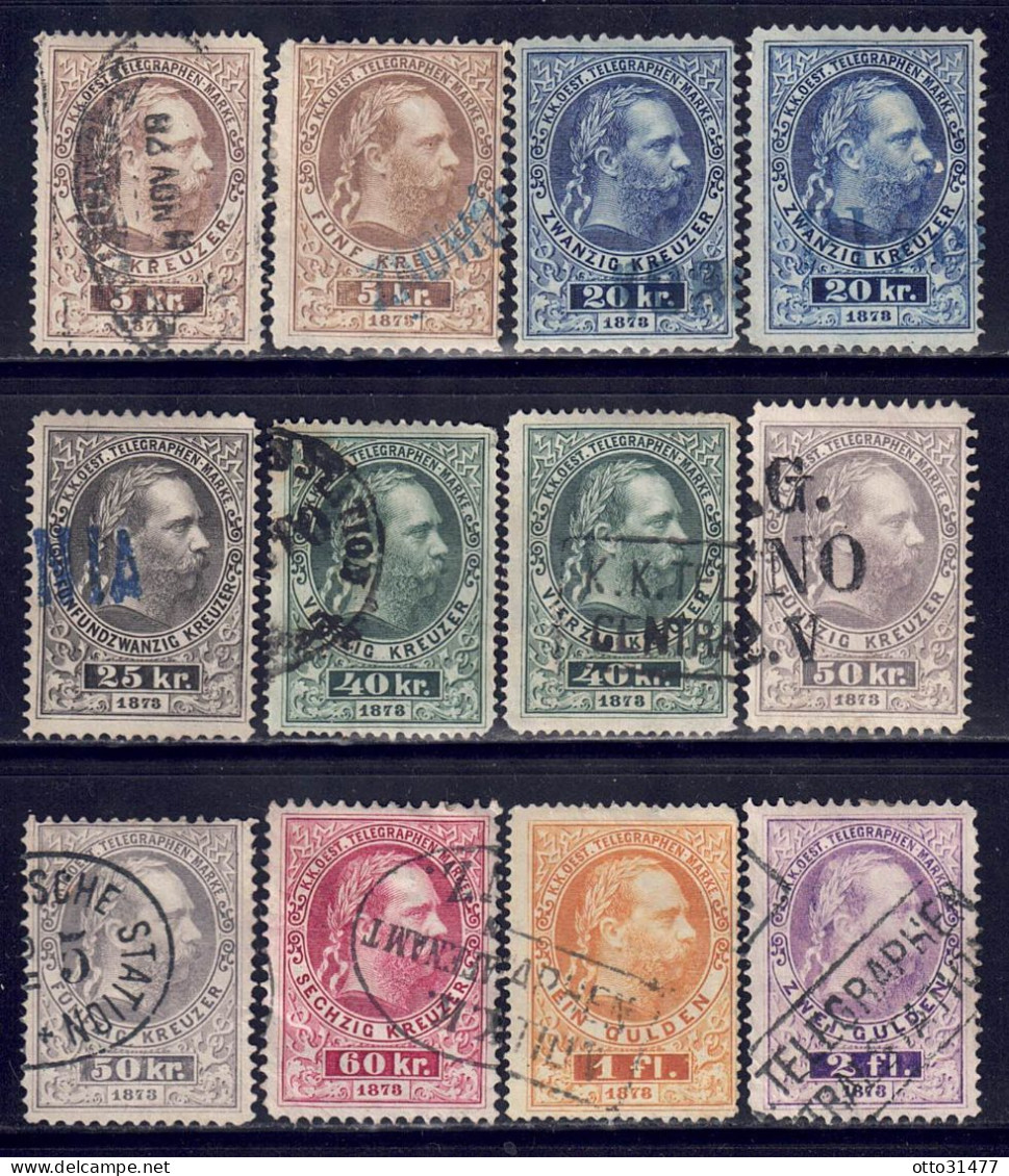 Österreich 1873/74 - Telegraphenmarken, Gestempelt - Oblitérés