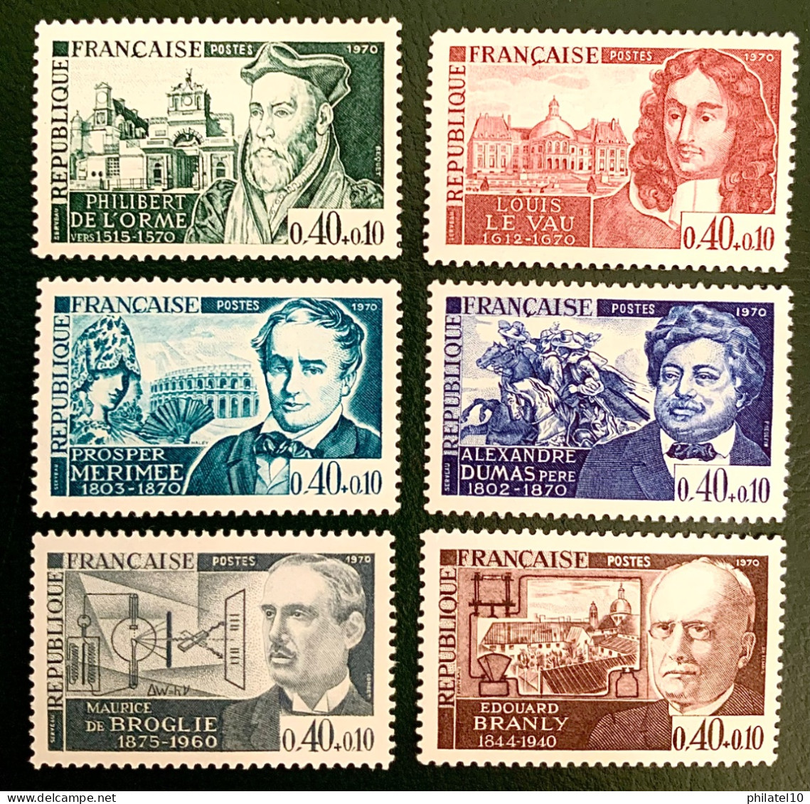 1970 FRANCE N 1623 A 1628 PERSONNAGES CÉLÈBRES SÉRIE COMPLÈTE - NEUF** - Nuevos