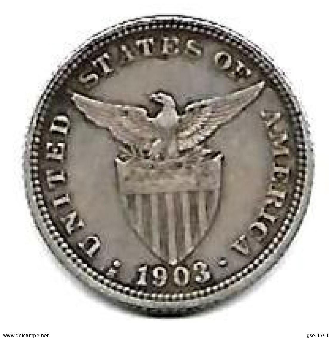 PHILIPPINES  US. Administration  20  Centavos  Eagle  KM166  Année 1903s San Francisco,  Rare  Ag. 0.900 - Philippines