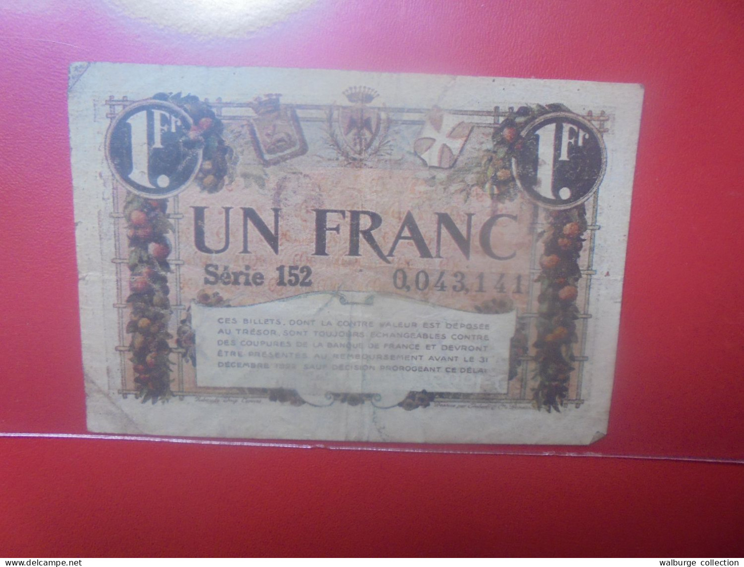 NICE 1 FRANC 1920/22 Circuler (B.33) - Bonds & Basic Needs