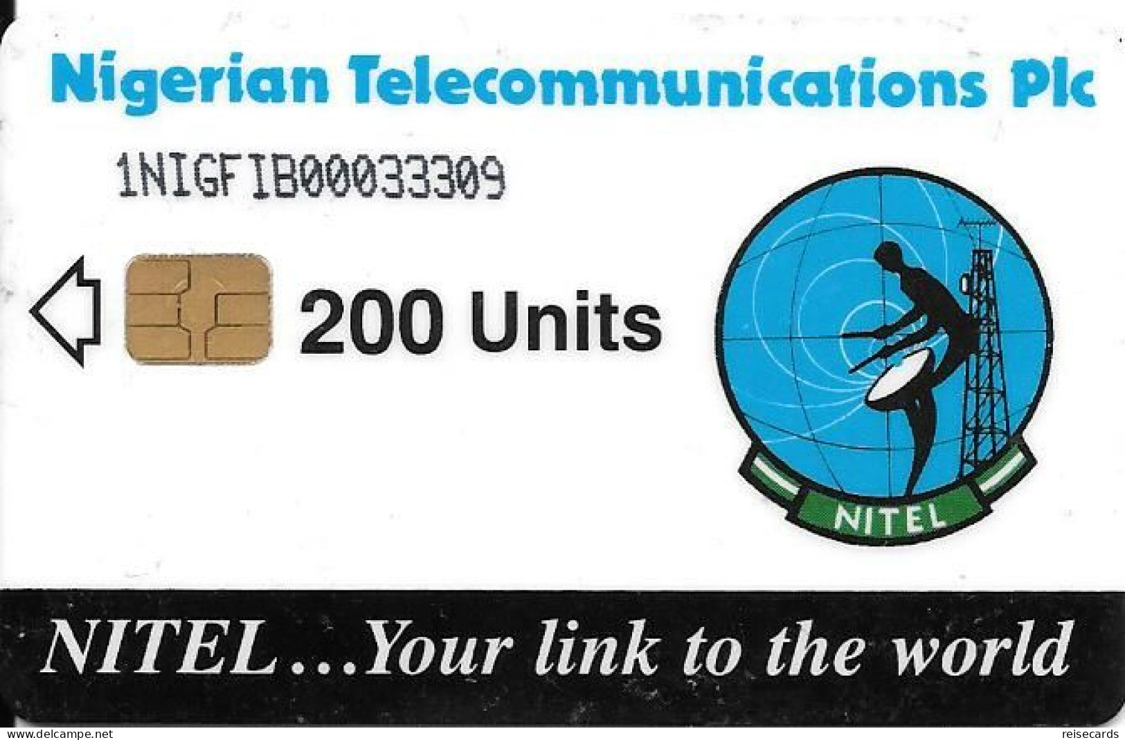 Nigeria: Nigerian Telecommunications - 1996 Nitel ...Your Link To The World. (0 Dashed) - Nigeria