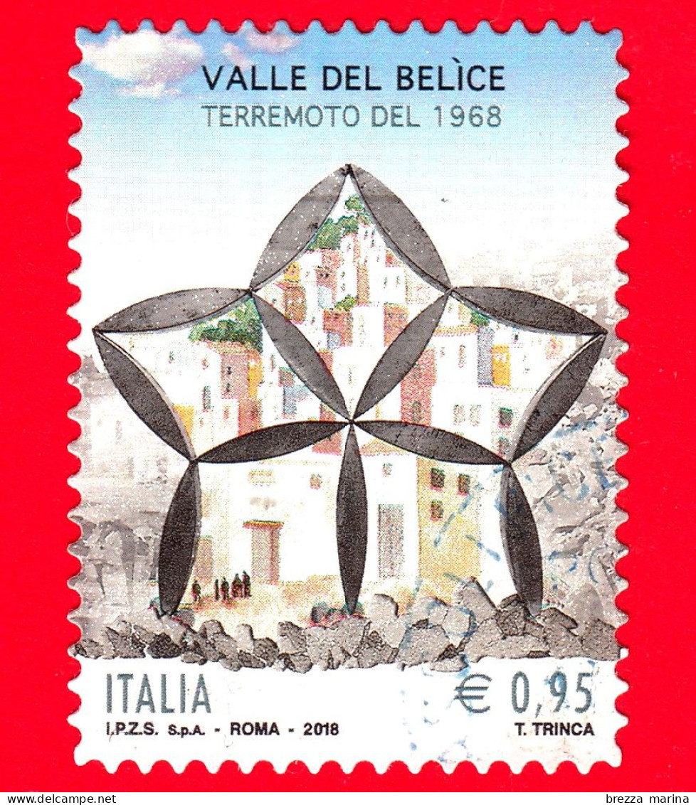 ITALIA - Usato - 2018 - 50 Anni Del Terremoto Nella Valle Del Belìce - Stella D'ingresso - 0.95 - 2011-20: Usados