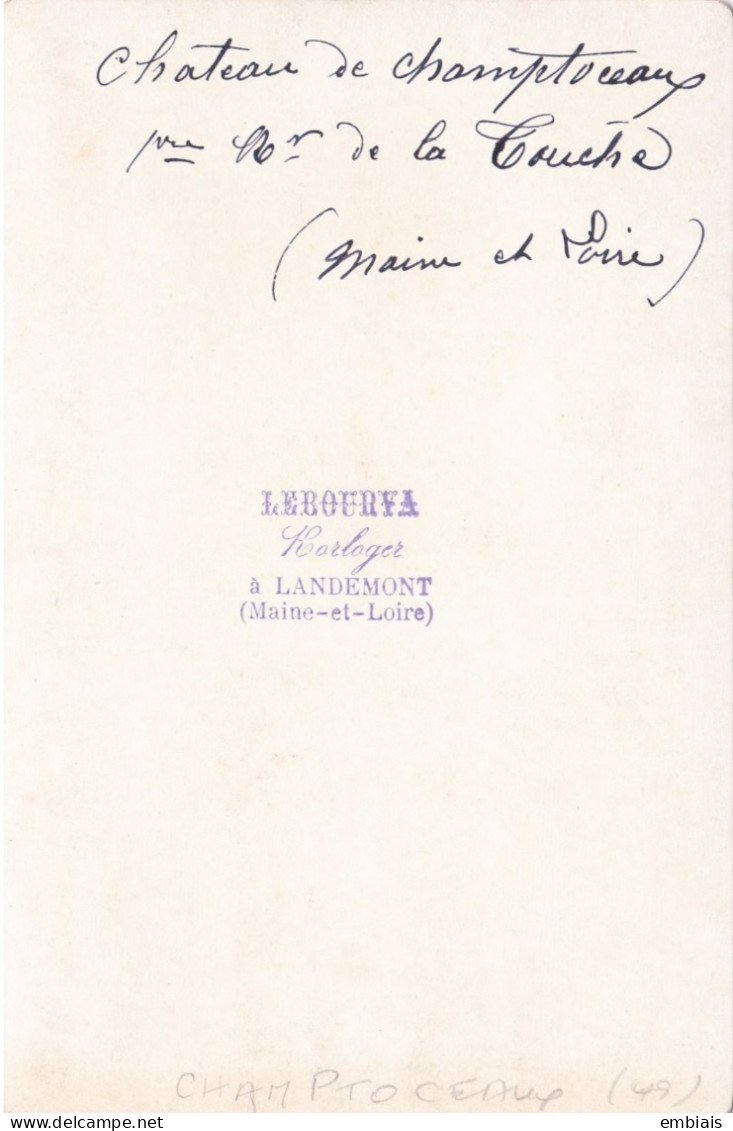 49 CHAMPTOCEAUX 1870/80  Château De La Colinière,  Propriété De Mr De La Touche - Photographie Lebourya - Lieux