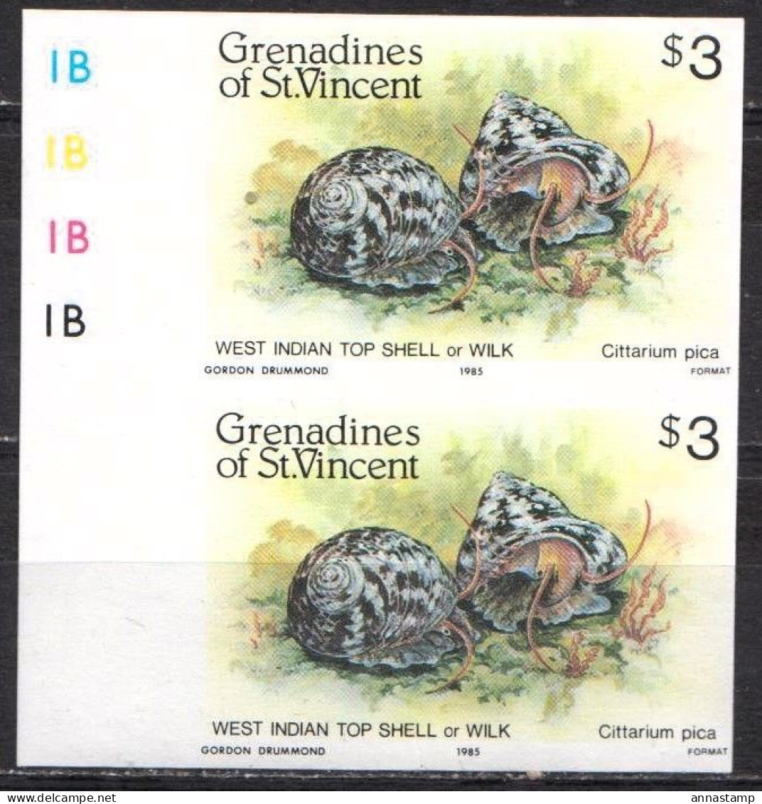 Grenadines Of St Vincent MNH Imperforated Stamp In Pair - Schelpen