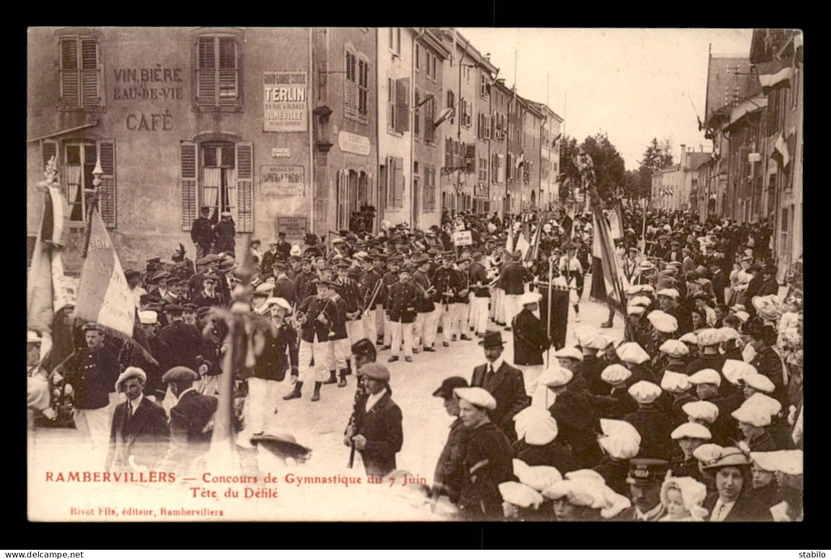 88 - RAMBERVILLERS - CONCOURS DE GYMNASTIQUE DU 7 JUIN - TETE DU DEFILE - Rambervillers