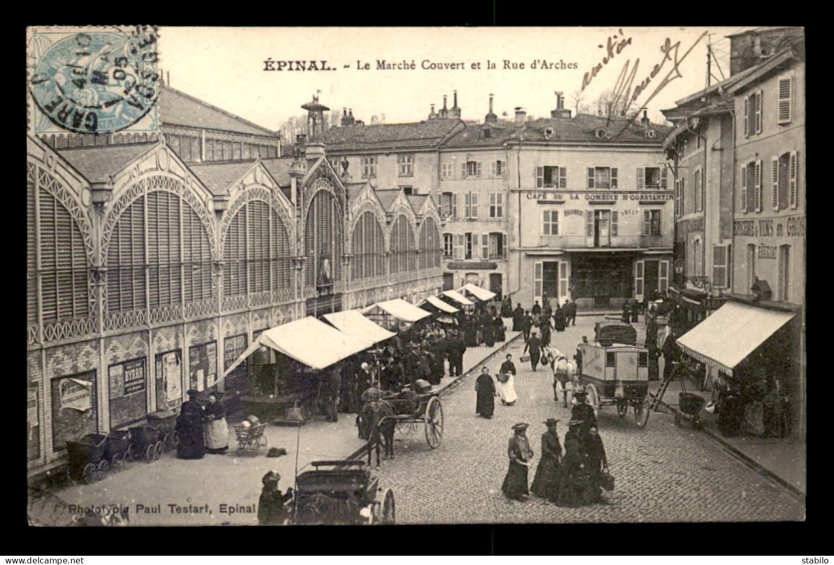 88 - EPINAL - LE MARCHE COUVERT ET LA RUE D'ARCHES - Epinal