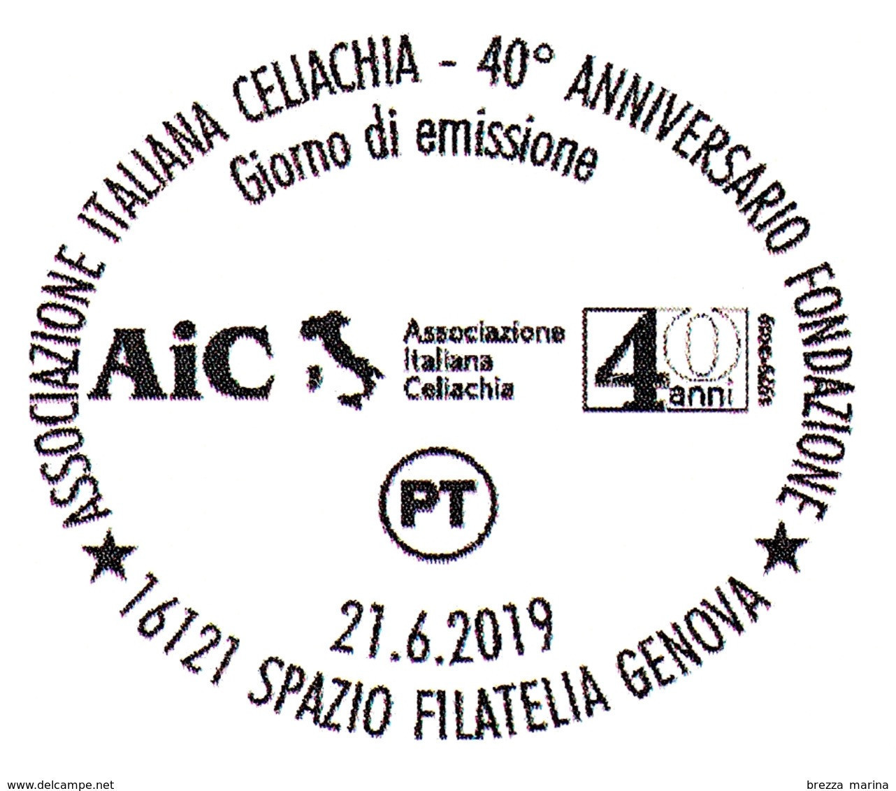 ITALIA - Usato - 2019 - 40 Anni Dell’AIC – Associazione Italiana Celiachia – Figure - B - 2011-20: Afgestempeld