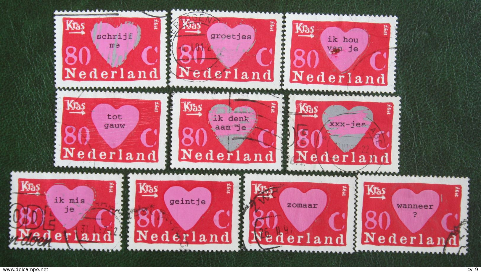 Surprise Stamp Hart Heart Verrassingszegel NVPH 1709 A-j (Mi 1607) 1997 Gestempeld / Used NEDERLAND / NIEDERLANDE - Gebraucht