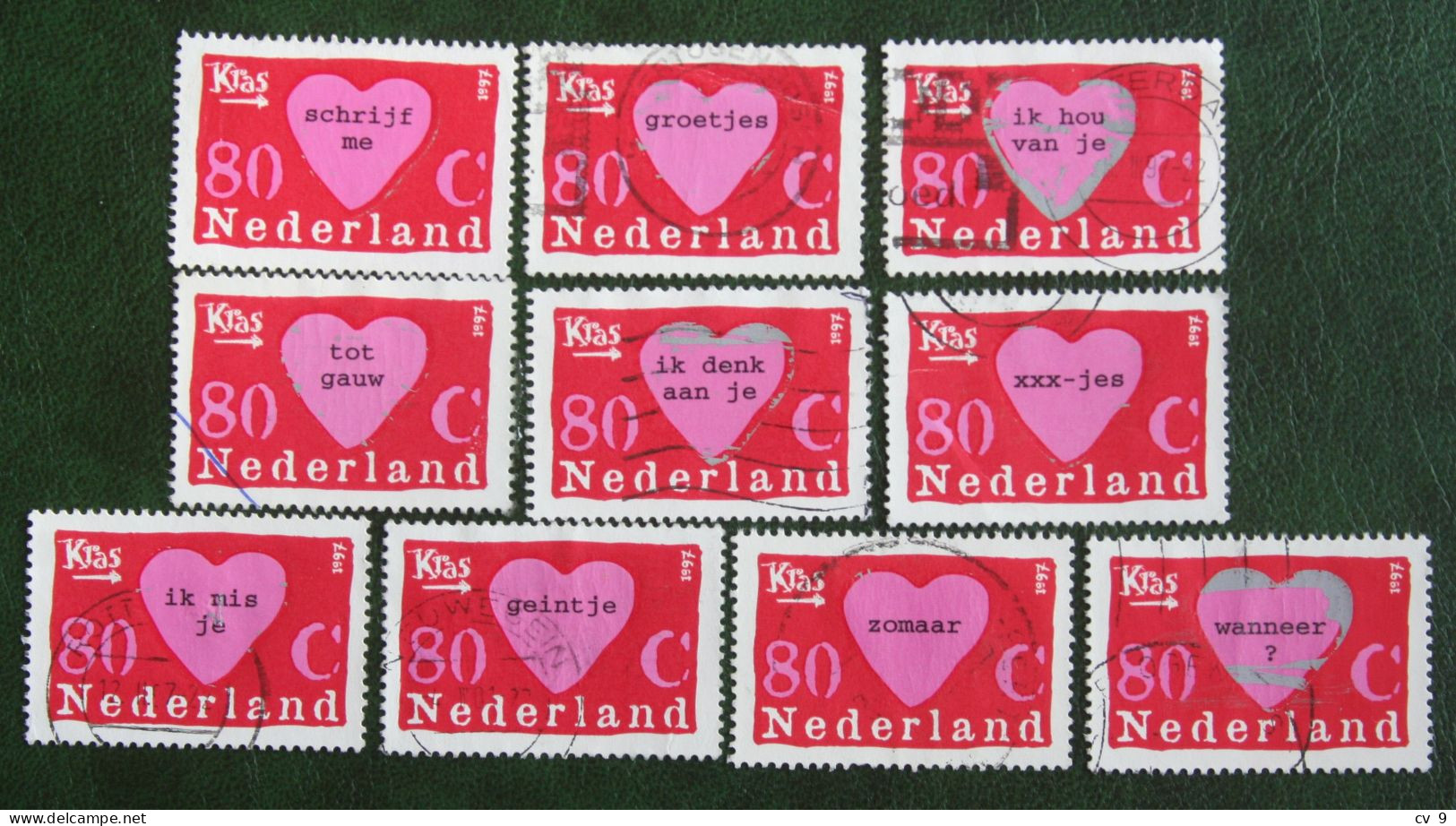 Surprise Stamp Hart Heart Verrassingszegel NVPH 1709 A-j (Mi 1607) 1997 Gestempeld / Used NEDERLAND / NIEDERLANDE - Used Stamps