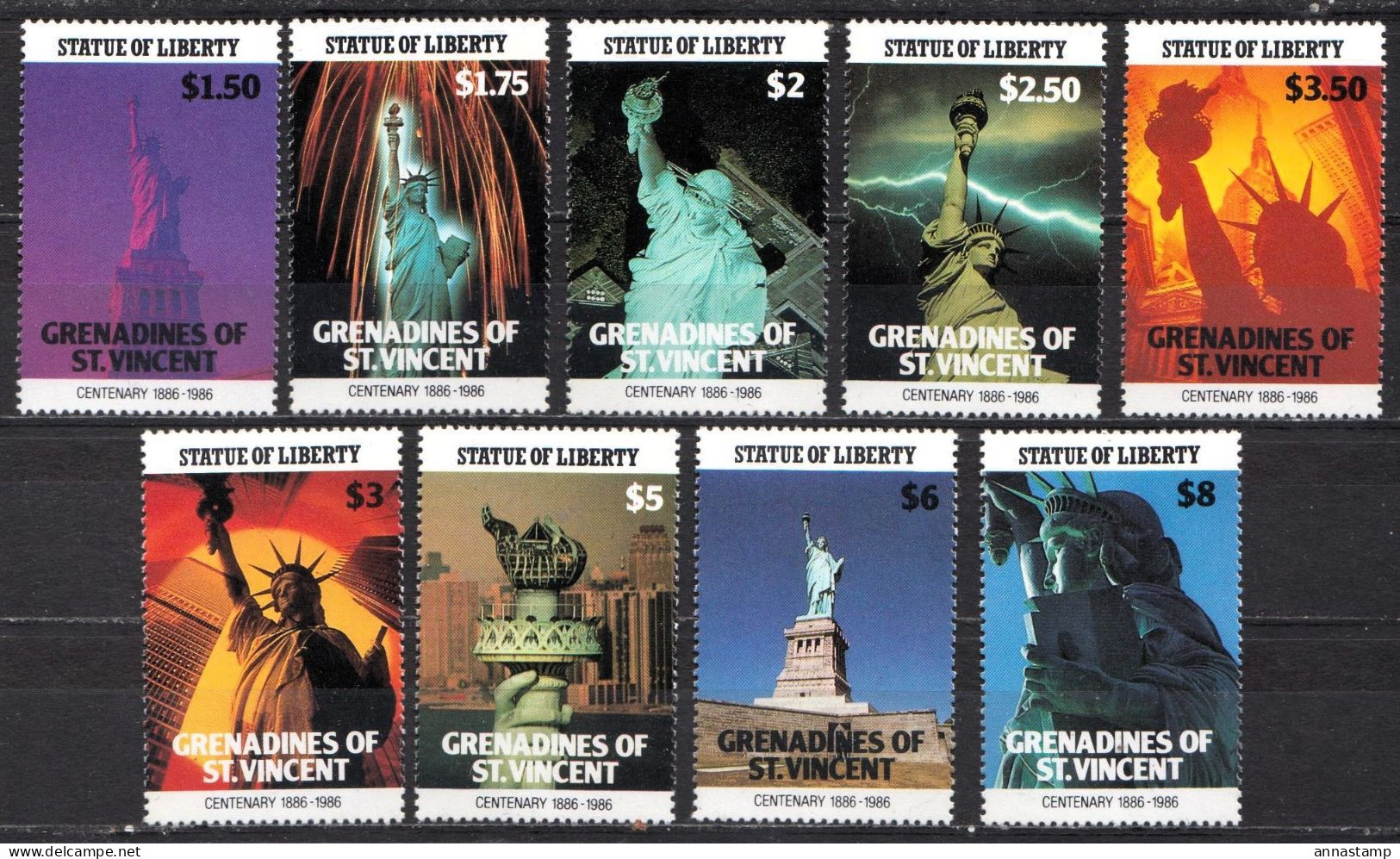 Grenadines Of St Vincent MNH Set With Stamps From SSs - Indépendance USA