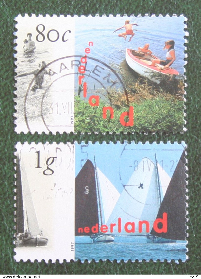 Nederland Waterland Boot Boat NVPH 1727-1728 (Mi 1623-1624); 1997 Gestempeld / Used NEDERLAND / NIEDERLANDE - Gebraucht