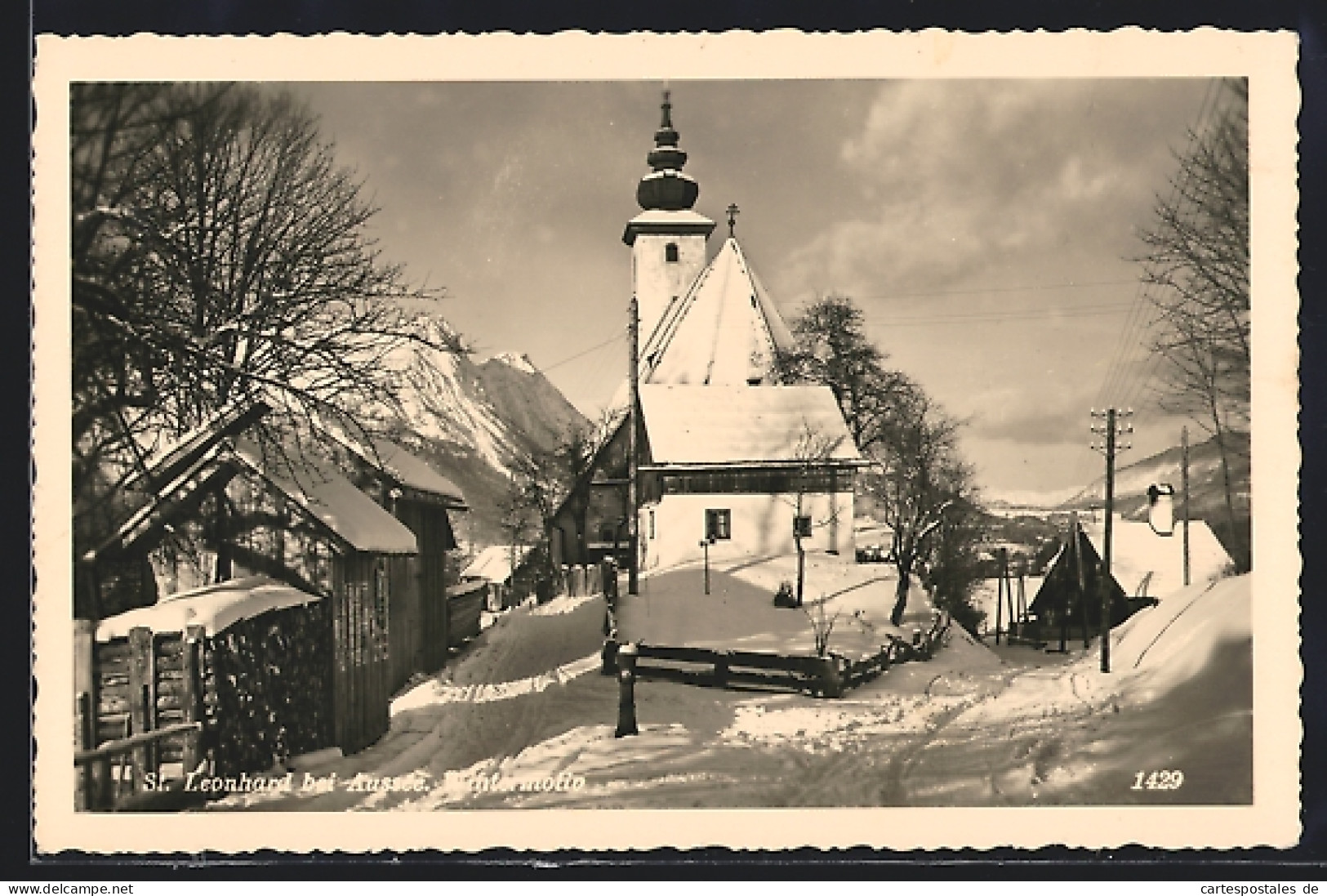 AK Bad Aussee, Kirche St. Leonhard Im Schnee  - Autres & Non Classés