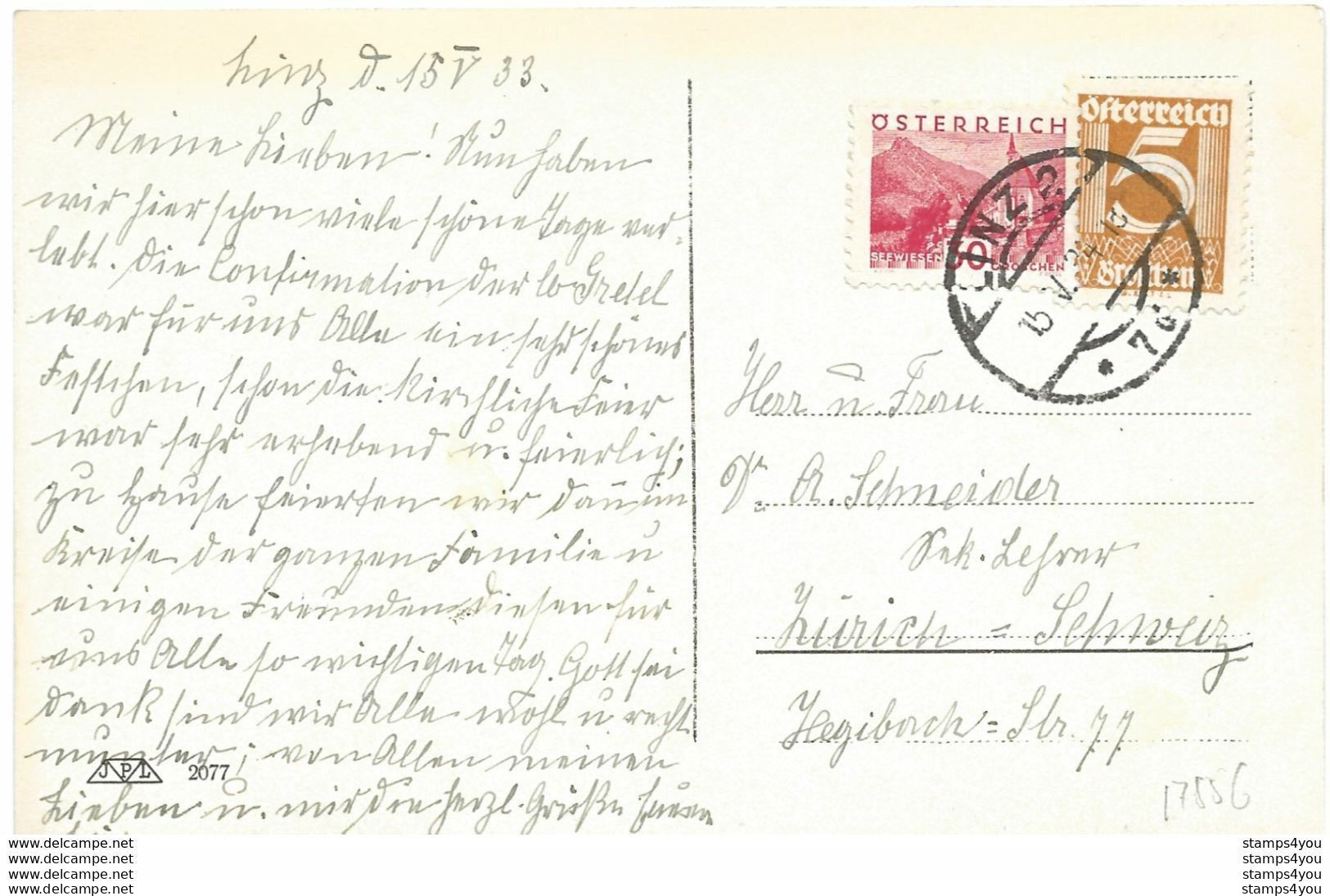 55 - 44 - Carte Envoyée De Linz 1933 - Storia Postale