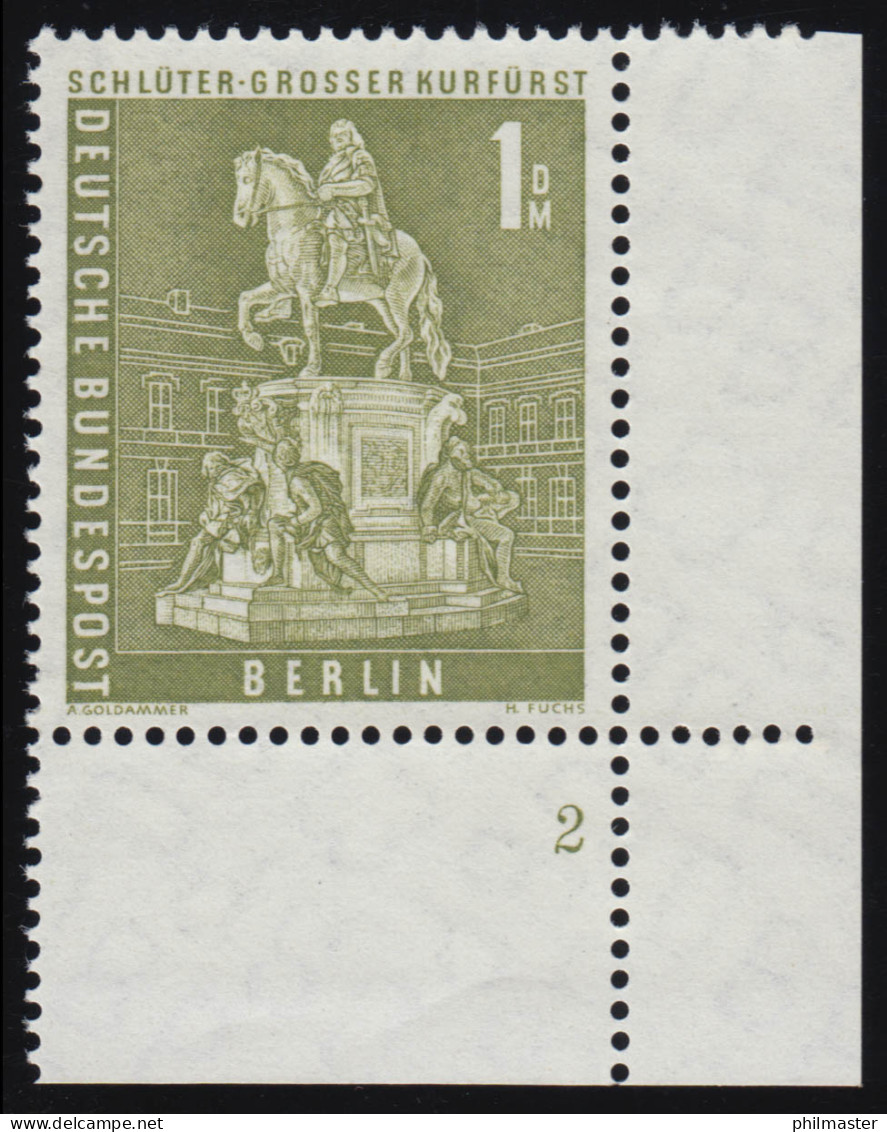 153w Stadtbilder 1 DM Ecke Ur Formnummer FN2 6-dg ** Postfrisch - Unused Stamps
