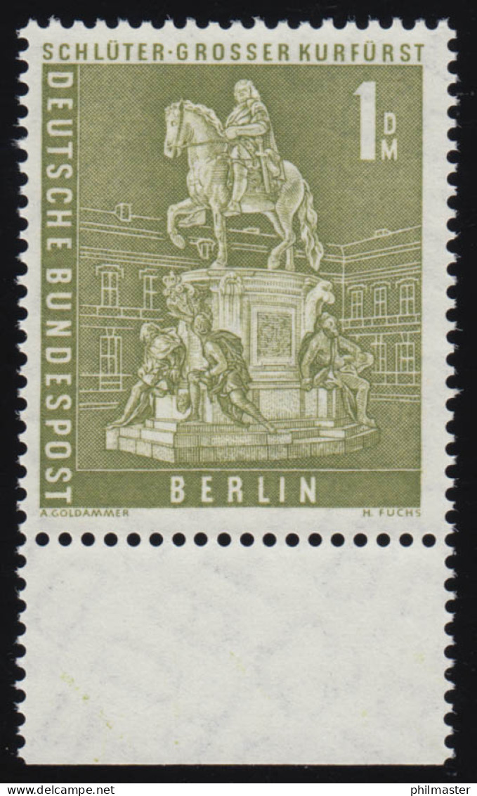 153w Stadtbilder 1 DM Unterrand ** Postfrisch - Unused Stamps