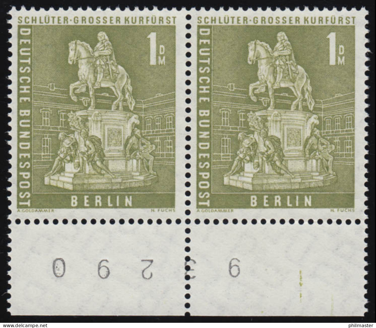 153w Stadtbilder 1 DM Randziffern-Paar Unten, ** Postfrisch - Unused Stamps