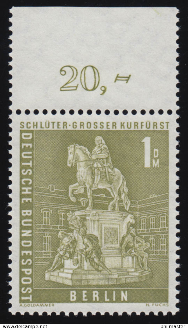 153w Stadtbilder 1 DM Oberrand ** Postfrisch - Unused Stamps