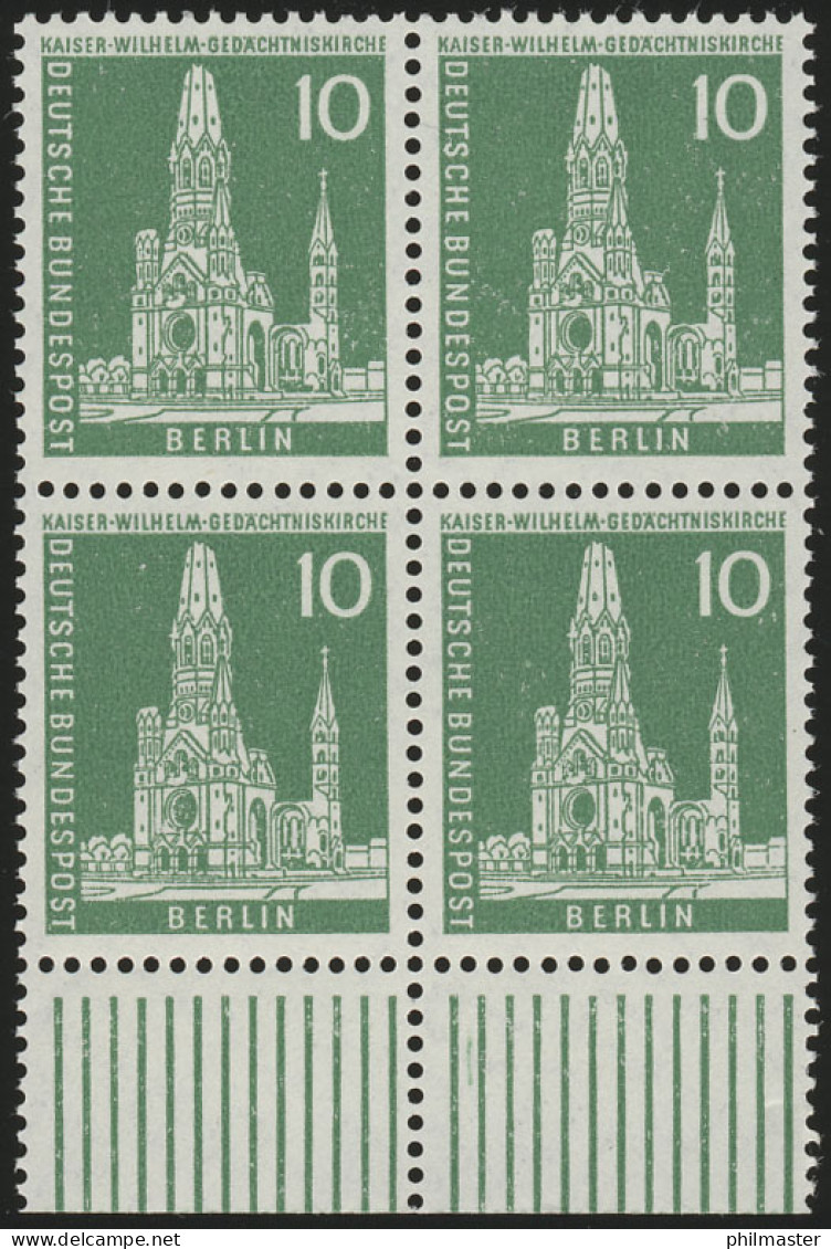 144w Stadtbilder 10 Pf UR-Viererbl. ** Postfrisch - Unused Stamps