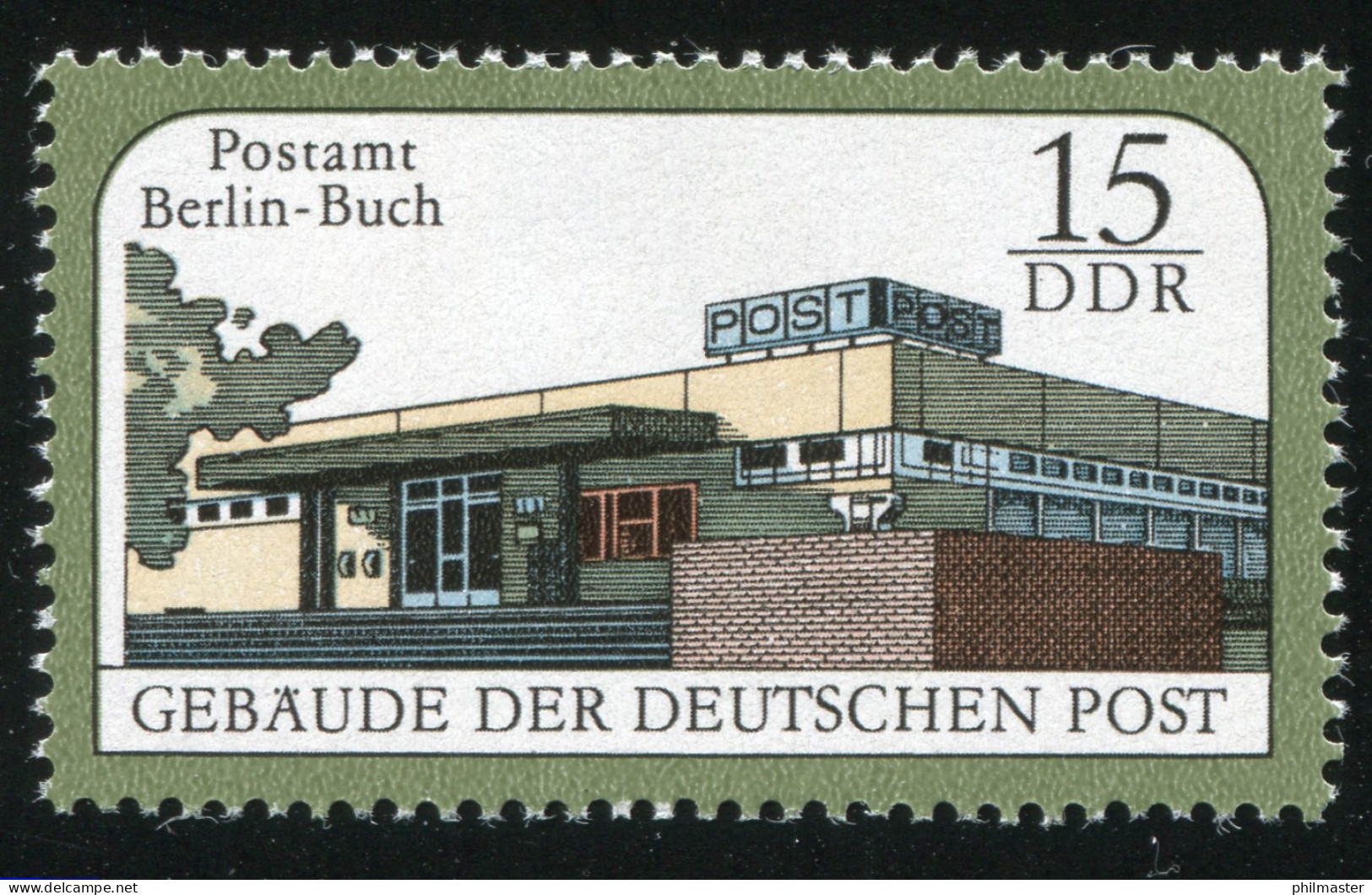3145 Postamt Berlin-Buch Mit Plattenfehler: Bruch Im Baumgrün, Feld 24 ** - Abarten Und Kuriositäten