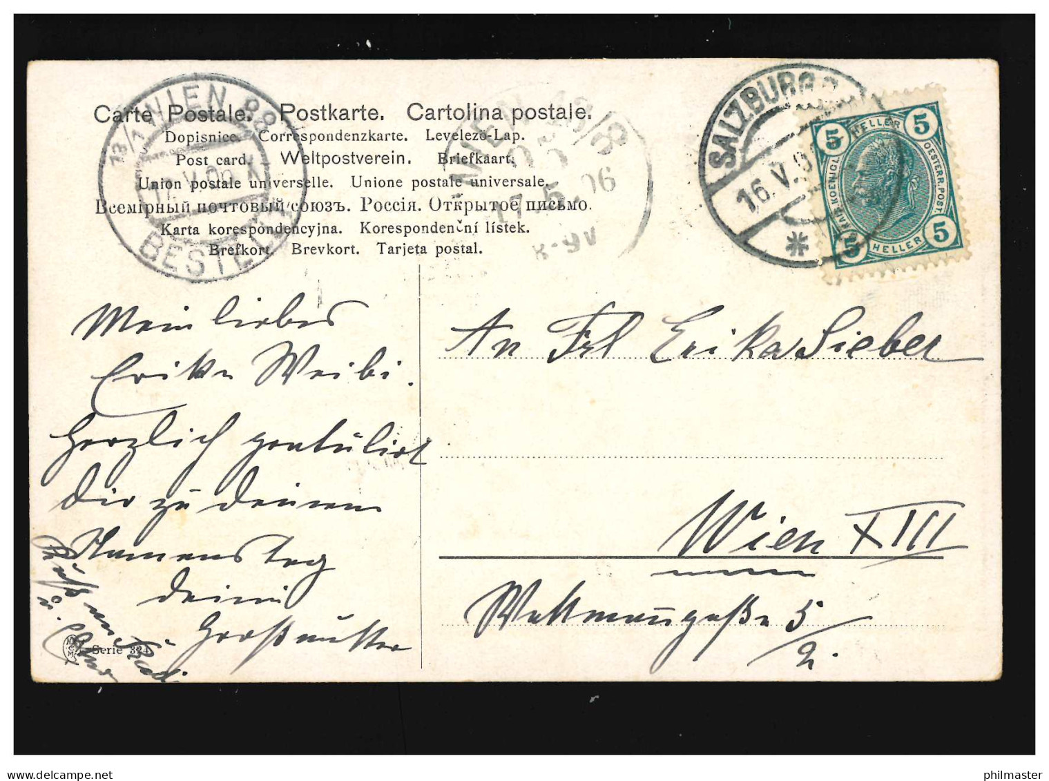 Signierte Karte Bauernhäuser A.R. Holzer, Maler, Salzburg /Wien 16. + 17.5.1906 - Non Classés