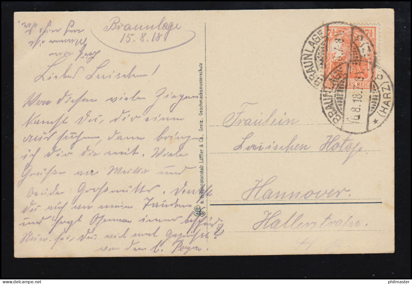 Tiere-AK Idylle Aus Dem Harz: Ziegenherde Und Hirte, BRAUNLAGE 16.8.1918 - Sonstige & Ohne Zuordnung